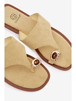 Dámské ploché žabky s ozdobným detailem Žluté Fedira