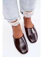 Dámské Mules z Umělé Kůže Ploché Čokoládové Romelle Dámské Mules z Umělé Kůže Ploché Čokoládové Romelle