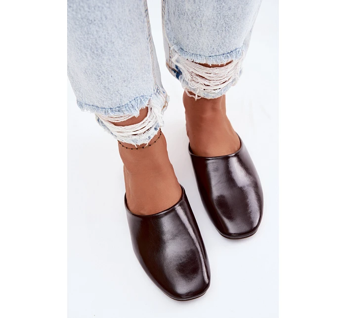 Dámské Mules z Umělé Kůže Ploché Čokoládové Romelle Dámské Mules z Umělé Kůže Ploché Čokoládové Romelle