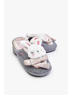 Dětské pantofle Bunny s tlustou podrážkou šedé Dasca