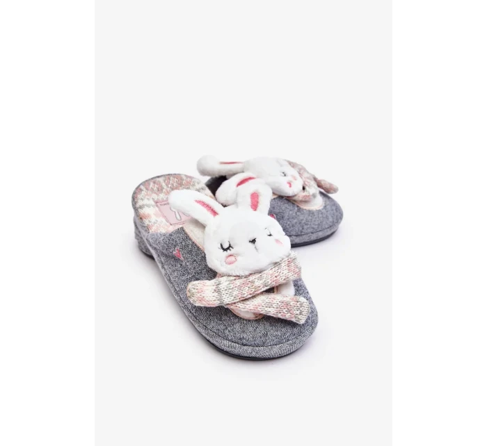 Dětské pantofle Bunny s tlustou podrážkou šedé Dasca