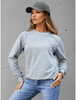 FashionStreet dámská klasická světle šedá mikina BY1544 FashionStreet dámská klasická světle šedá mikina BY1544