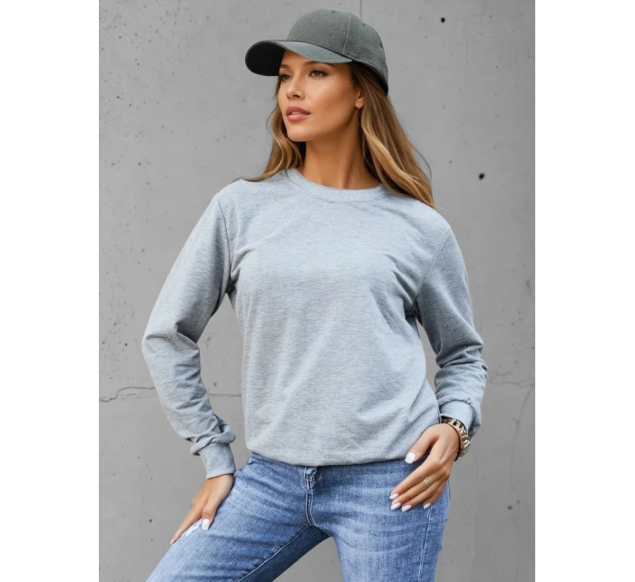 FashionStreet dámská klasická světle šedá mikina BY1544 FashionStreet dámská klasická světle šedá mikina BY1544