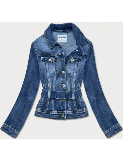 Světle modrá krátká džínová bunda s páskem (CK1914) Světle modrá krátká džínová bunda s páskem (CK1914)