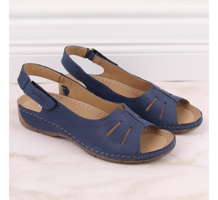 Kožené pohodlné sandály W navy blue model 20118057 - Helios