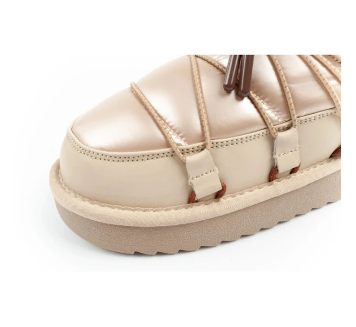 D.Franklin sněhule dámské zimní módní zateplené boty zlaté dámské