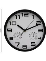 NÁSTĚNNÉ HODINY 25CM S TEPLOMĚREM BÍLÉ