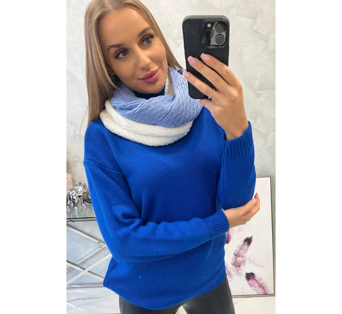 KN14 Dámský dvoubarevný čepec modrá+bílá