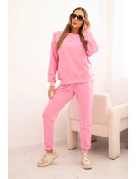 Dámská bavlněná souprava s potiskem Minimal světle růžová