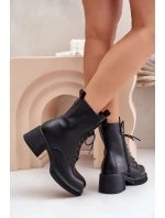 Zateplené dámské boty z přírodní kůže Černé model 21675640 - VINCEZA