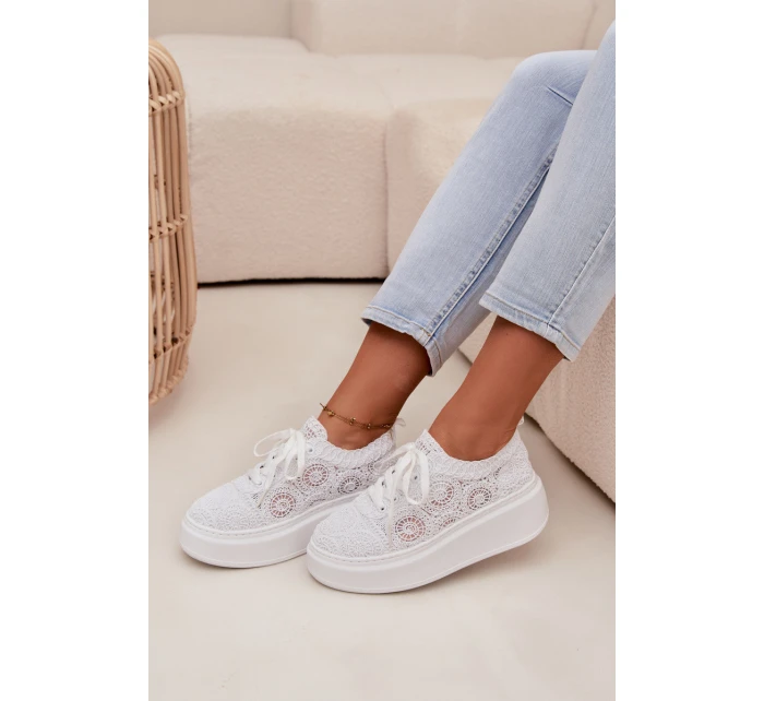 dámské tenisky na platformě bílé model 21937677 - Boto