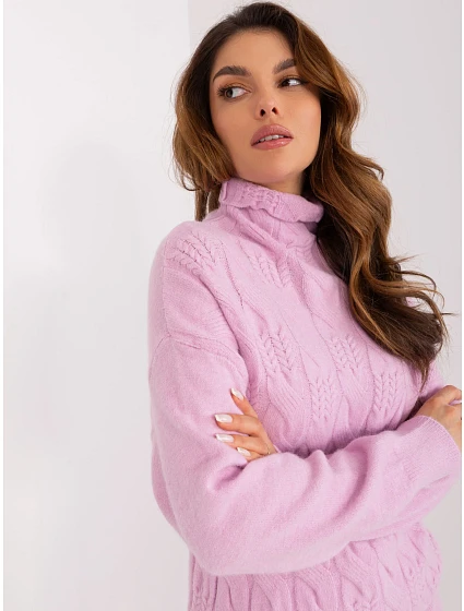 Sweter AT SW model 19335725 jasny fioletowy - FPrice Sweter AT SW model 19335725 jasny fioletowy - FPrice