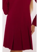 Šaty s záhyby bordó model 21295924 - Moe Šaty s záhyby bordó model 21295924 - Moe