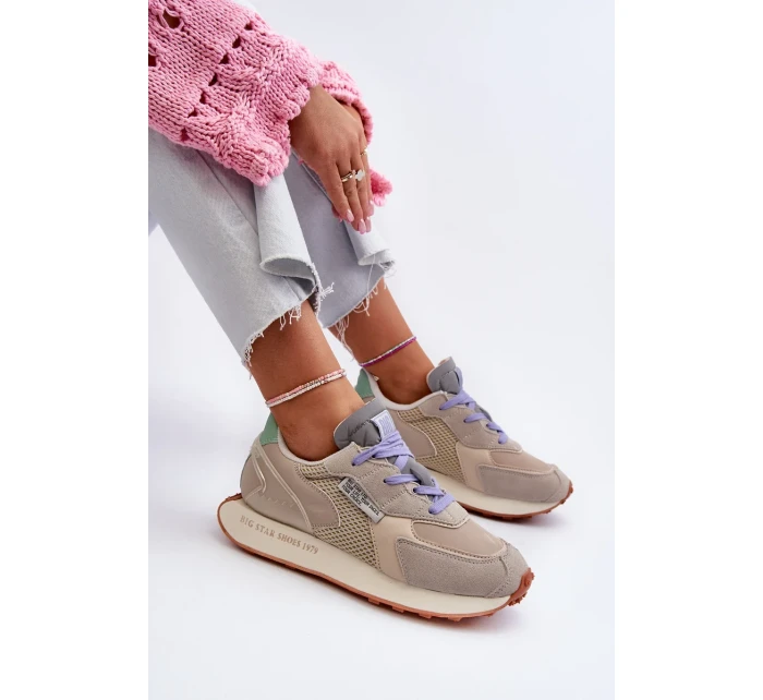 Dámské tenisky na platformě Memory Foam Big Star Platform Beige