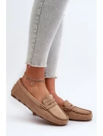 Klasické dámské semišové mokasíny tmavě béžové Glimris Klasické dámské semišové mokasíny tmavě béžové Glimris