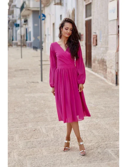 Dámské šaty model 18694725 Tmavě fialová - Roco Fashion Dámské šaty model 18694725 Tmavě fialová - Roco Fashion