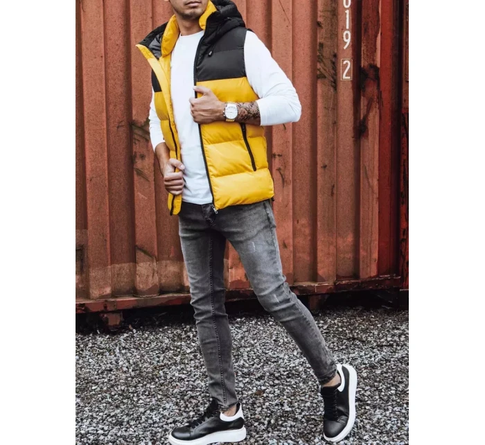 Pánská prošívaná žlutá vesta Dstreet TX4171