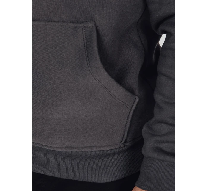 Pánská základní mikina s kapucí v grafitové barvě FashionStreet BX5861