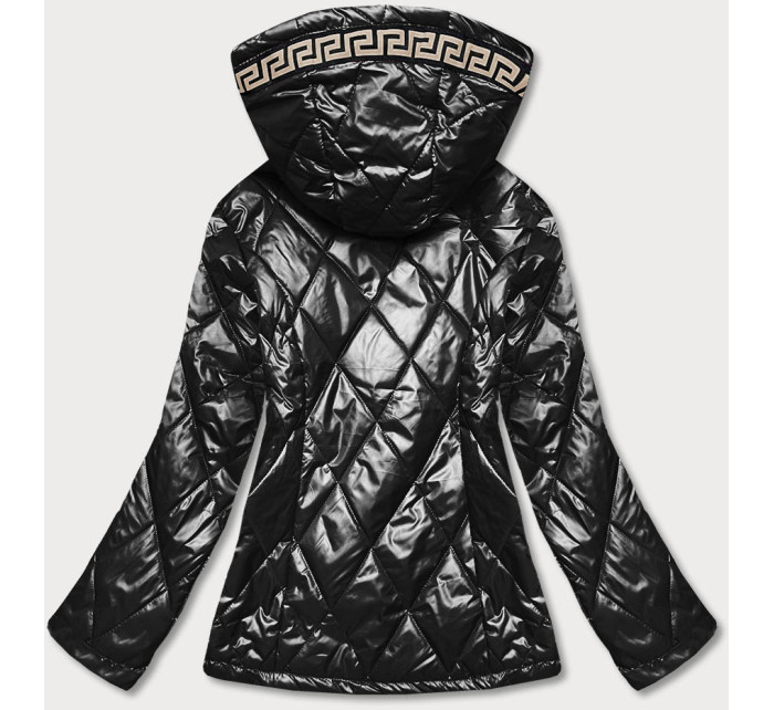 Černá dámská bunda plus size (B8013-1)
