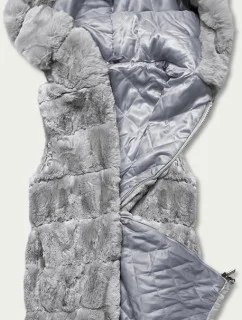 Šedá kožešinová vesta s kapucí model 17836736 - S'WEST