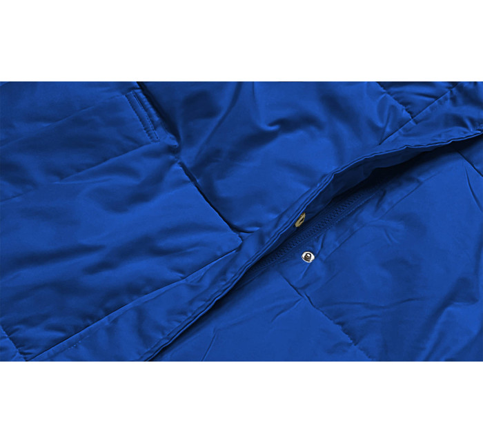 Světle modrá dlouhá dámská zimní bunda (AG3-3031)