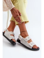 Dámské bílé zdobené džínové sandály model 21657662 - Boto