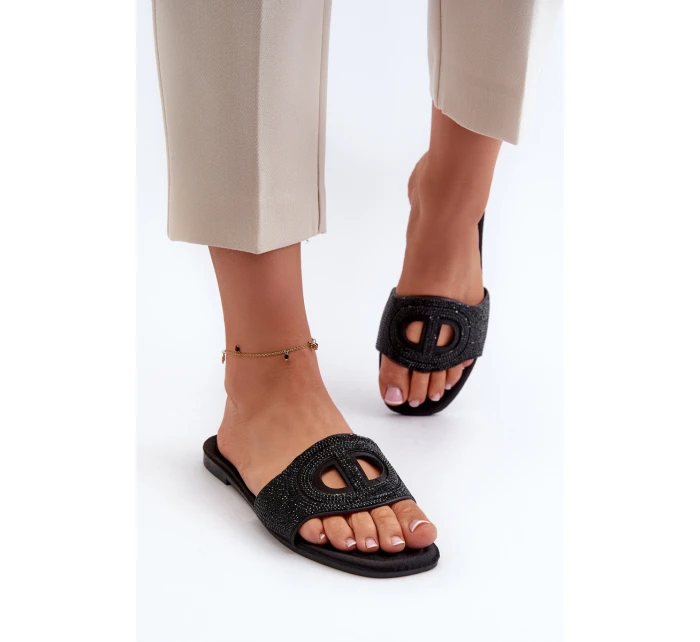 Dámské sandály na ploché podrážce černé Dimrose
