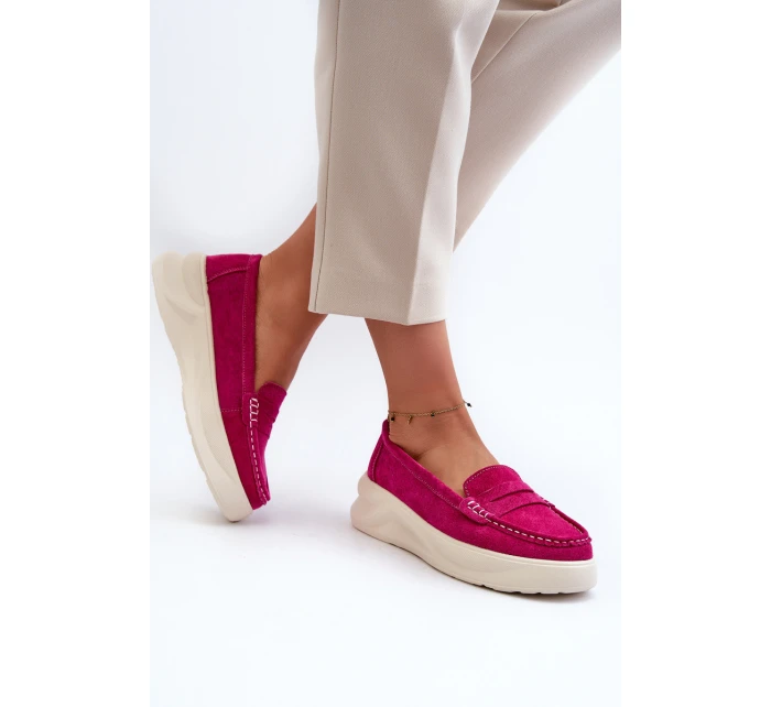 Semišové dámské mokasíny Fuksja Filidia Semišové dámské mokasíny Fuksja Filidia