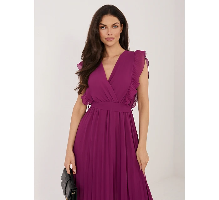 Sukienka IT SK model 22076876 ciemny fioletowy - FPrice Sukienka IT SK model 22076876 ciemny fioletowy - FPrice