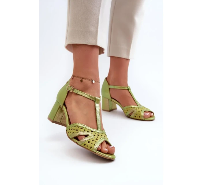 Sandály na podpatku model 197702 Step in style Sandály na podpatku model 197702 Step in style