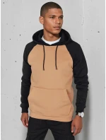 Pánská základní mikina s kapucí ve velbloudí barvě Dstreet model 21985971 - FashionStreet