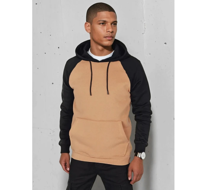 Pánská základní mikina s kapucí ve velbloudí barvě Dstreet model 21985971 - FashionStreet
