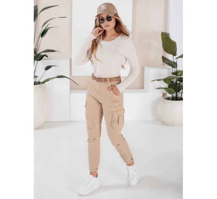 Dámské kalhoty CARGOIF light beige FashionStreet UY2712