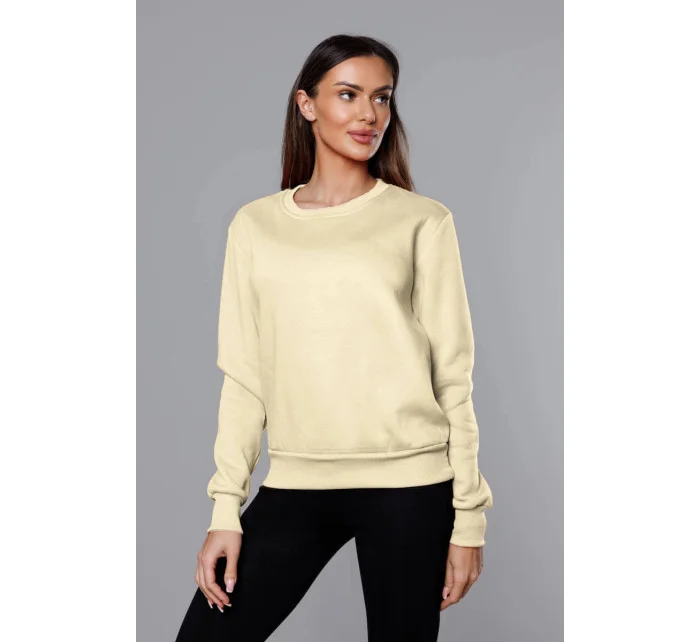 Béžová dámská tepláková mikina se stahovacími lemy model 17038497 - J.STYLE