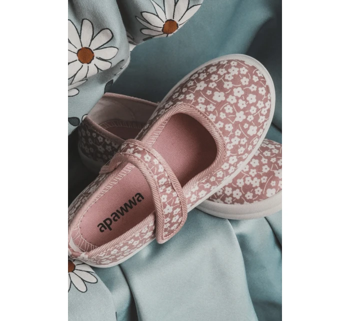 Dětské balerínky na suchý zip v potisku růžové Selah Dětské balerínky na suchý zip v potisku růžové Selah