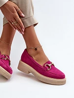 Zazoo 3429 Semišové Dámské Mokasíny S Ozdobou Fuksie