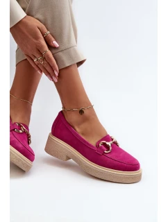 Zazoo 3429 Semišové Dámské Mokasíny S Ozdobou Fuksie