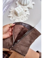 Zateplené dámské boty na podpatku hnědé Vailia Zateplené dámské boty na podpatku hnědé Vailia