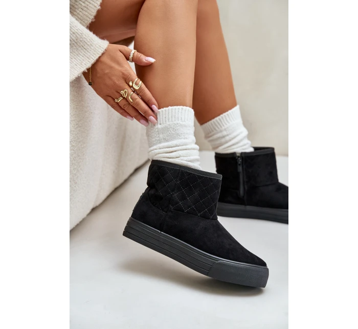 boty na zip s kožešinovou podšívkou Big Star černé model 21675210 - Big Star Shoes boty na zip s kožešinovou podšívkou Big Star černé model 21675210 - Big Star Shoes