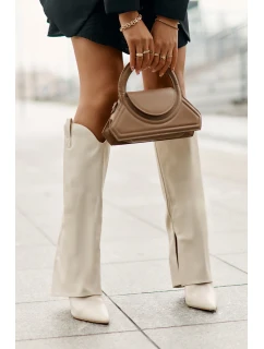 Kozačky Na Podpatku S Svrškem Světle Béžové model 21677301 - Boto