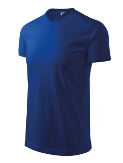 Heavy V-neck tričko unisex královská modrá