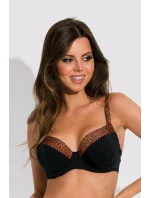 Dámská plavková podprsenka KAIR Černá s hnědou - Mediolano Dámská plavková podprsenka KAIR Černá s hnědou - Mediolano