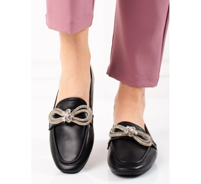 Krásné dámské černé  mokasíny bez podpatku