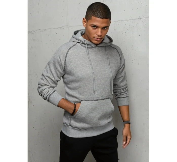 Pánská světle šedá mikina model 21967193 - Dstreet