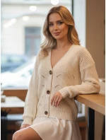 Dámský svetr KNITVIA ecru FashionStreet MY2422