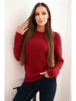 Svetr dámský z baby alpaky s dlouhým rukávem bordový