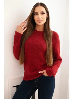 Svetr dámský z baby alpaky s dlouhým rukávem bordový