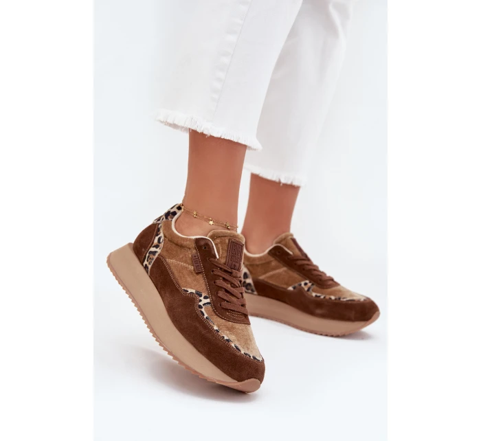 Dámské Semišové Tenisky Big Star OO274A313 HI-POLY SYSTEM Hnědé Leopardí Dámské Semišové Tenisky Big Star OO274A313 HI-POLY SYSTEM Hnědé Leopardí