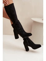Dámské kozačky s na sloupkovém podpatku černé model 21709495 - Boto Dámské kozačky s na sloupkovém podpatku černé model 21709495 - Boto