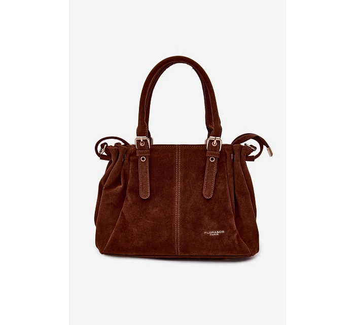 Kožená kabelka z ekologické semiše Camel model 22111514 - Flora&Co